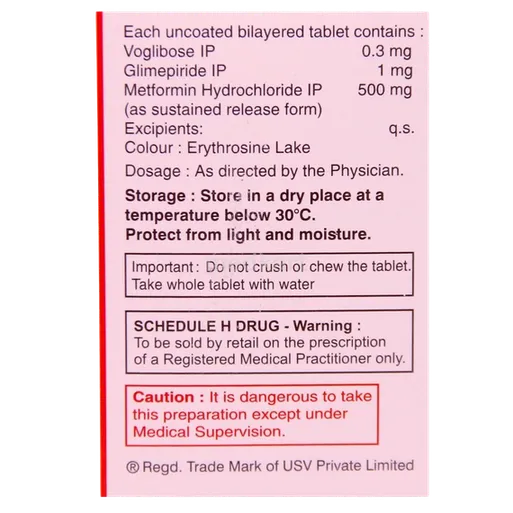 glycomet trio 1/0.3mg tablet 10's